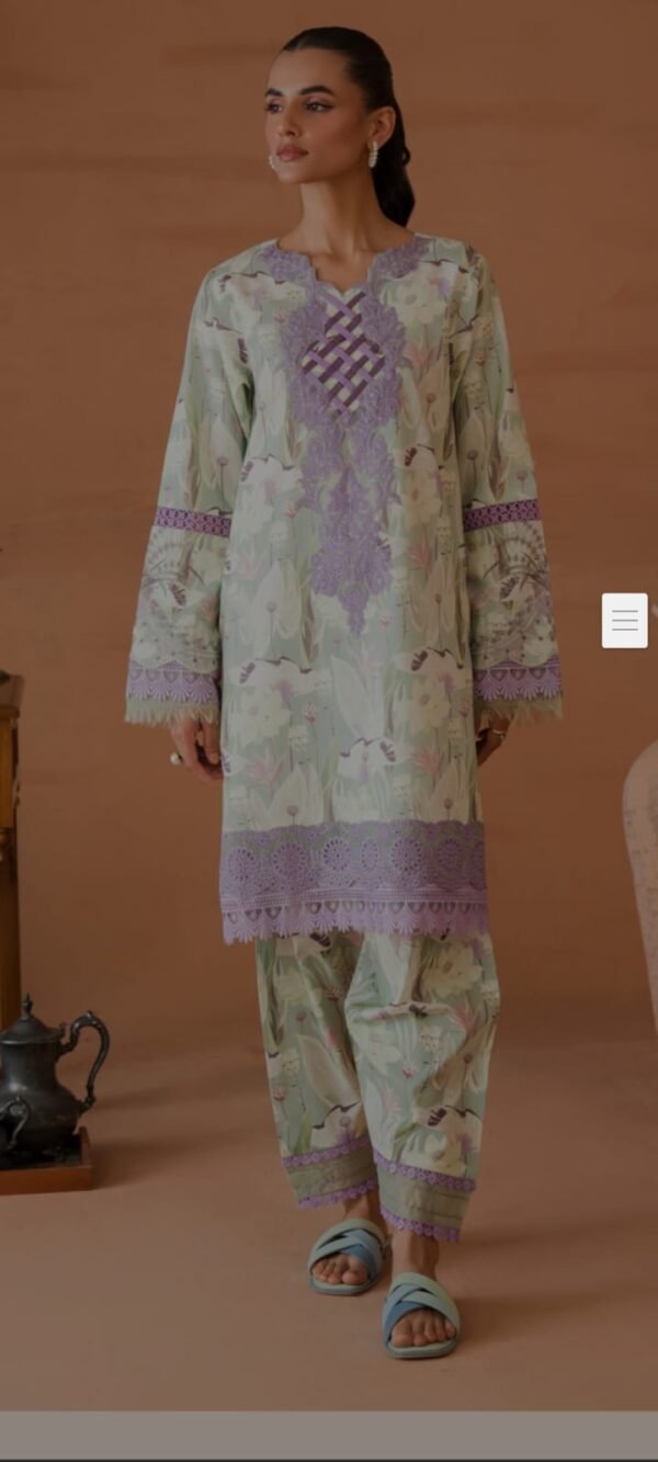 Lawn printed 2pc with handwork