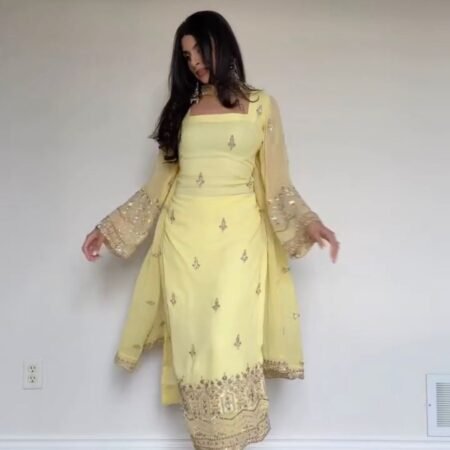 Elegant Faux Georgette Outfit with Intricate Details